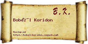Bobál Koridon névjegykártya